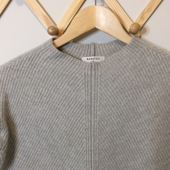 Grey Aritzia Babaton Chalmers High Neck Sweater Size Medium - Picture 4 of 9